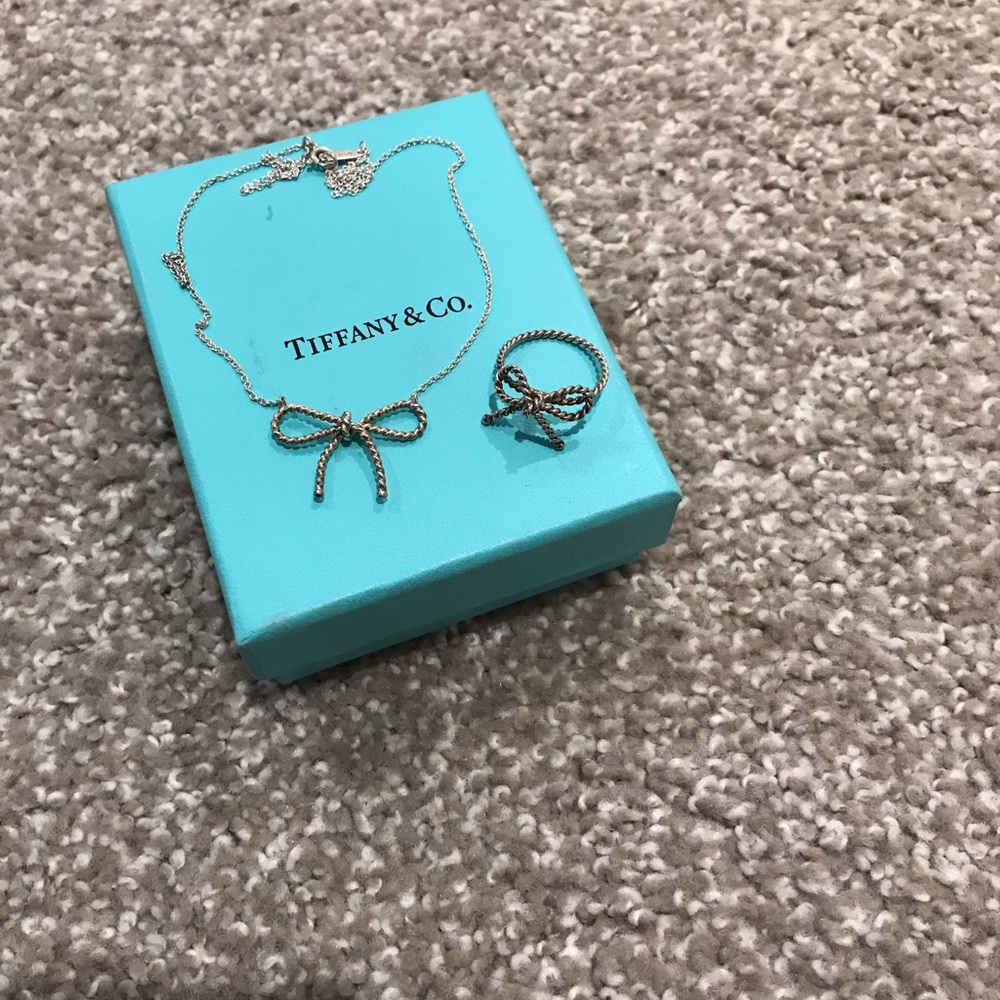 Tiffany & Co Sterling Silver Cable Cord Bow Set